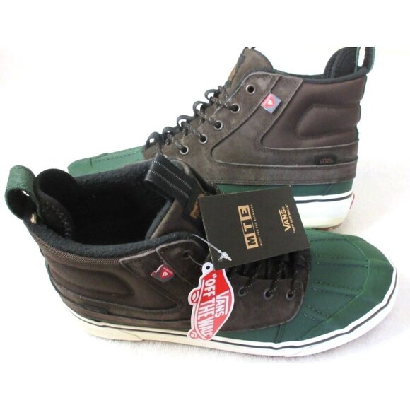 Vans Men's Sk8-Hi MTE-2 Del Pato Waterproof Duck Boots Brown Green Sizes NIB - Picture 2 of 6